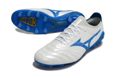 Mizuno Morelia Neo 4 FG Low-Tops Football Boots - White/Blue