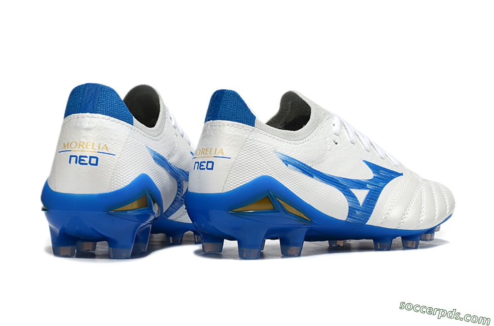 Mizuno Morelia Neo 4 FG Low-Tops Football Boots - White/Blue 6