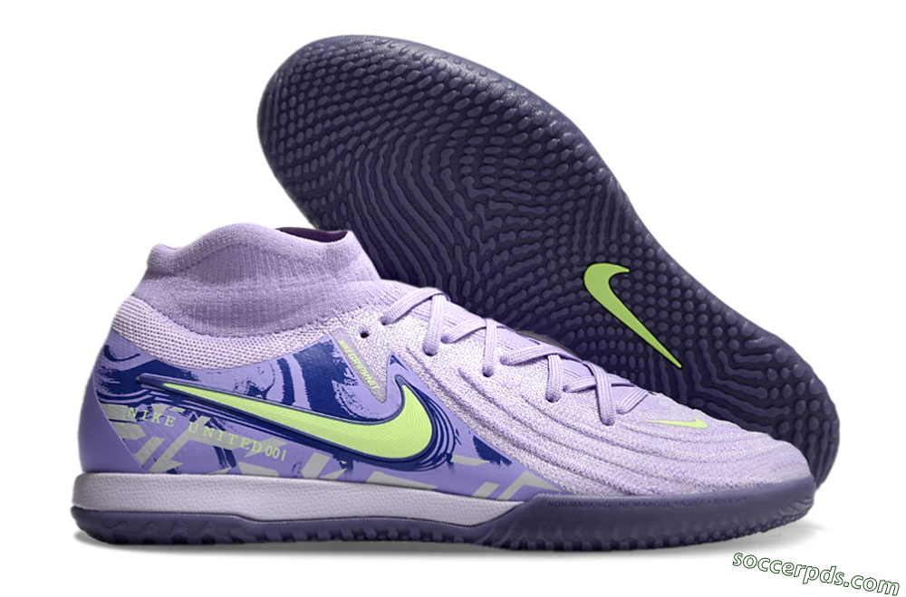 Nike Phantom Luna Elite NU IC High-Tops Football Shoes - Purple/Yellow/Blue 1