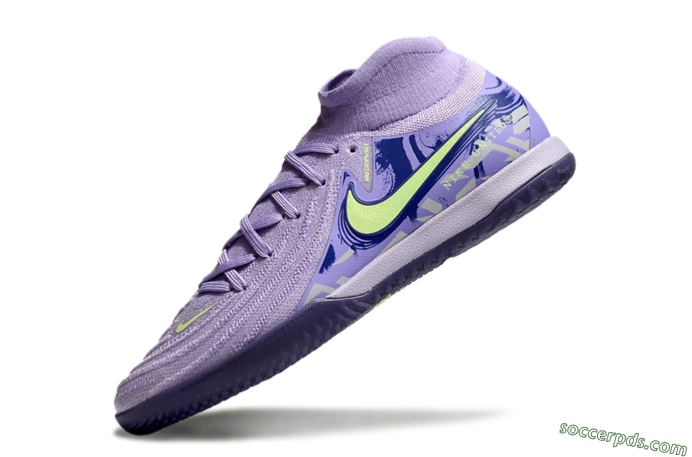 Nike Phantom Luna Elite NU IC High-Tops Football Shoes - Purple/Yellow/Blue 5