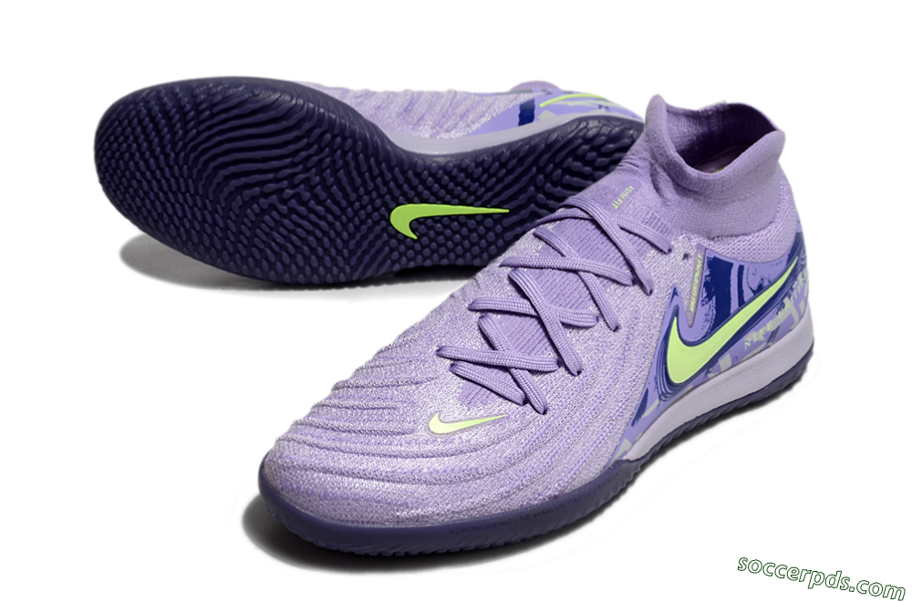 Nike Phantom Luna Elite NU IC High-Tops Football Shoes - Purple/Yellow/Blue 3