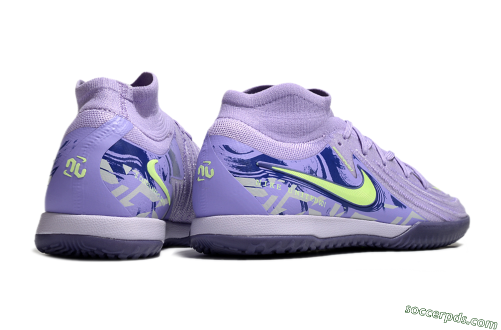 Nike Phantom Luna Elite NU IC High-Tops Football Shoes - Purple/Yellow/Blue 6