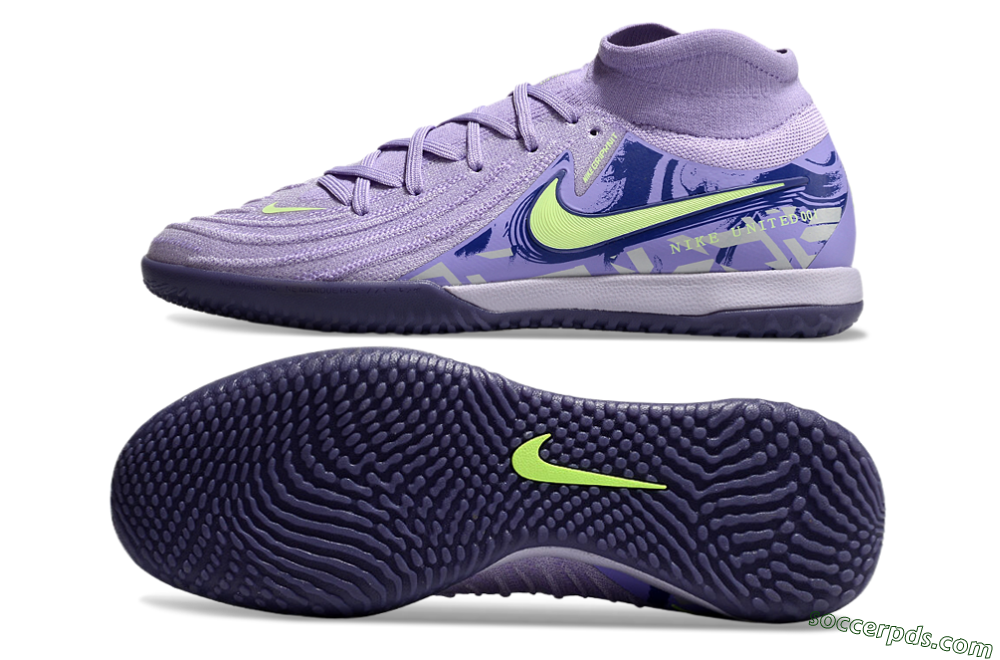 Nike Phantom Luna Elite NU IC High-Tops Football Shoes - Purple/Yellow/Blue 0