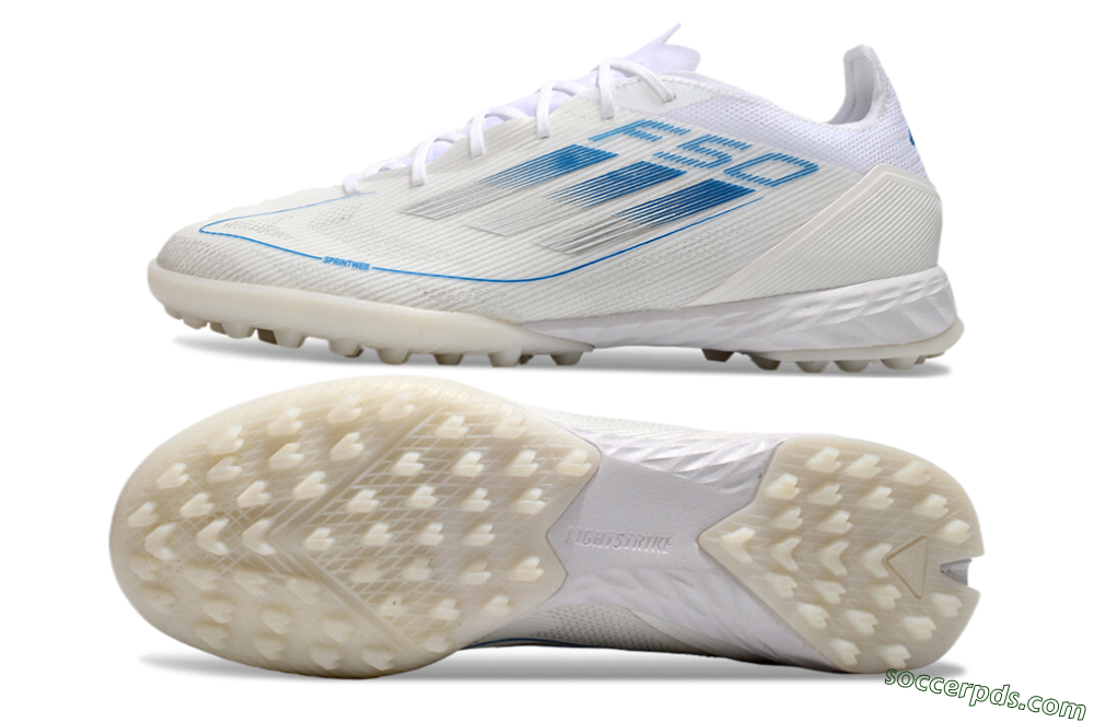 Adidas F50 Pro TF Low-Tops Football Shoes - White/Blue 0