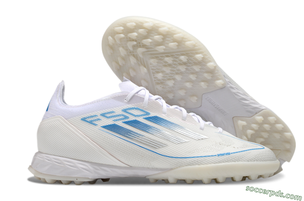 Adidas F50 Pro TF Low-Tops Football Shoes - White/Blue 1