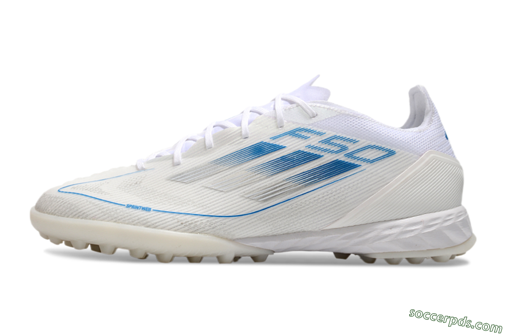 Adidas F50 Pro TF Low-Tops Football Shoes - White/Blue 2