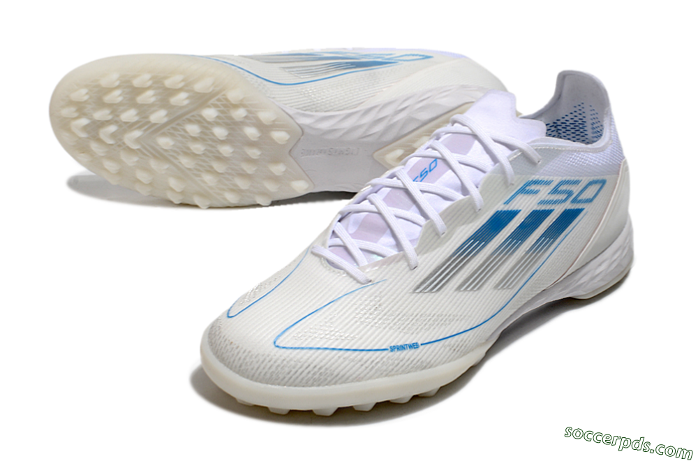 Adidas F50 Pro TF Low-Tops Football Shoes - White/Blue 3