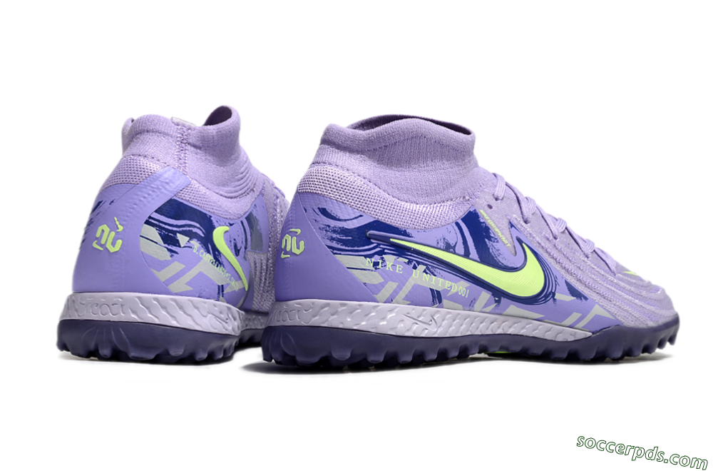 Nike Phantom Luna Elite TF High-Tops Football Shoes - Purple/Yellow/White 6