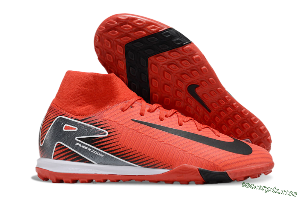 Nike Air Zoom Mercurial Superfly 10 Elite TF High-Tops Football Shoes - Red/Black/White 1
