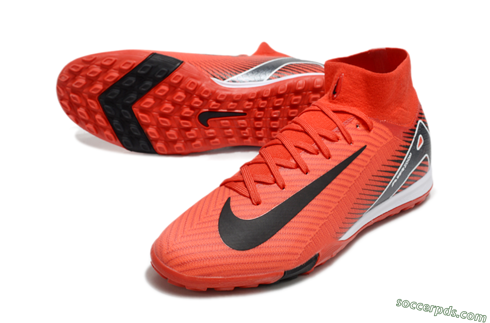Nike Air Zoom Mercurial Superfly 10 Elite TF High-Tops Football Shoes - Red/Black/White 3