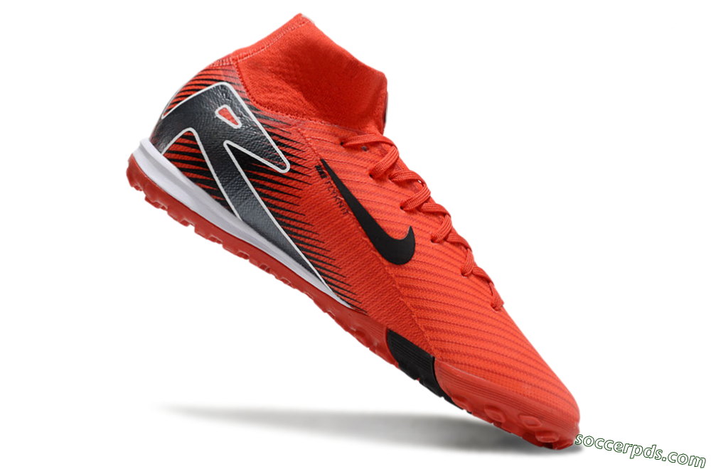 Nike Air Zoom Mercurial Superfly 10 Elite TF High-Tops Football Shoes - Red/Black/White 4