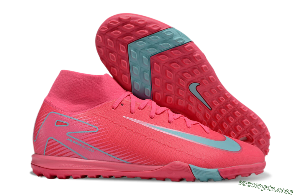 Nike Air Zoom Mercurial Superfly 10 Elite TF High-Tops Football Shoes - Red/Jade/White 1