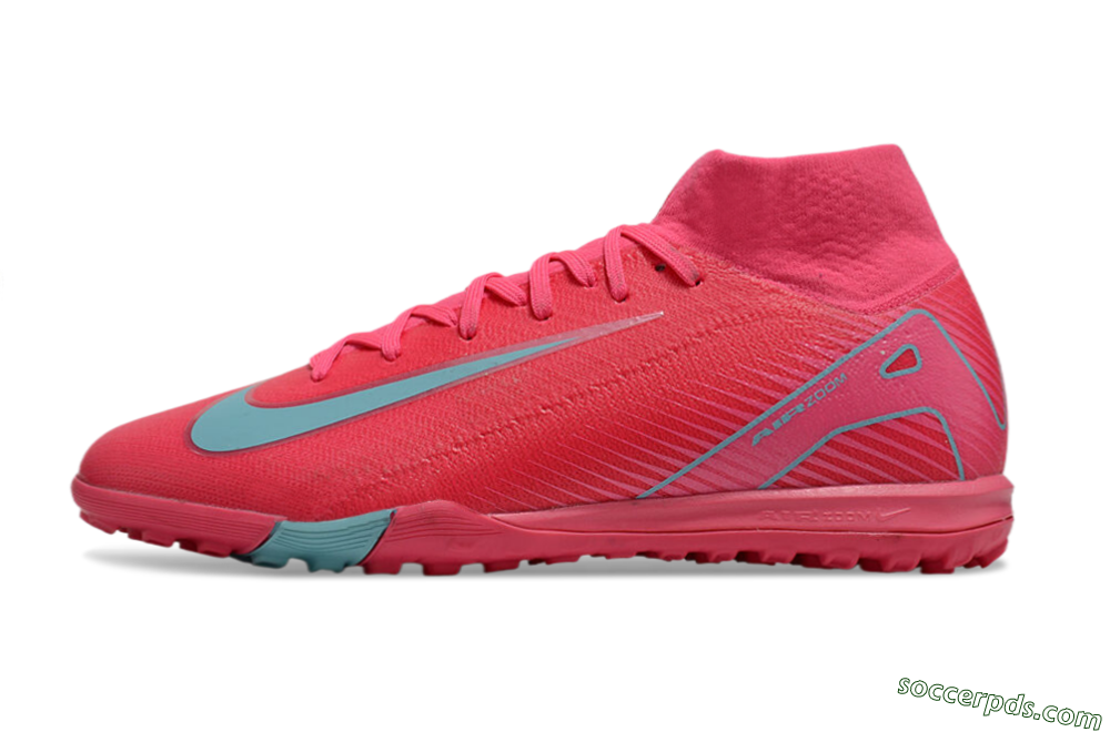Nike Air Zoom Mercurial Superfly 10 Elite TF High-Tops Football Shoes - Red/Jade/White 2