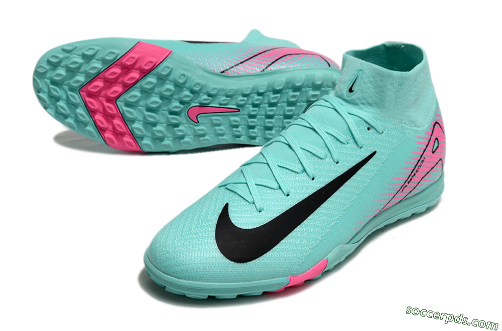 Nike Air Zoom Mercurial Superfly 10 Elite TF High-Tops Football Shoes - Jade/Red/Black 3