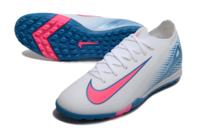 Nike Air Zoom Mercurial Vapor 16 Elite TF Low-Tops Football Shoes - White/Pink/Blue