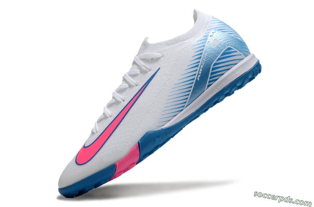 Nike Air Zoom Mercurial Vapor 16 Elite TF Low-Tops Football Shoes - White/Pink/Blue 5