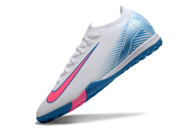 Nike Air Zoom Mercurial Vapor 16 Elite TF Low-Tops Football Shoes - White/Pink/Blue