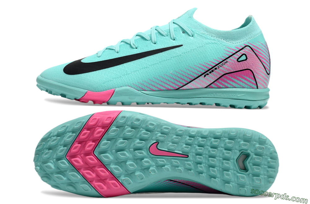 Nike Air Zoom Mercurial Vapor 16 Elite TF Low-Tops Football Shoes - Green/Pink/Black 6