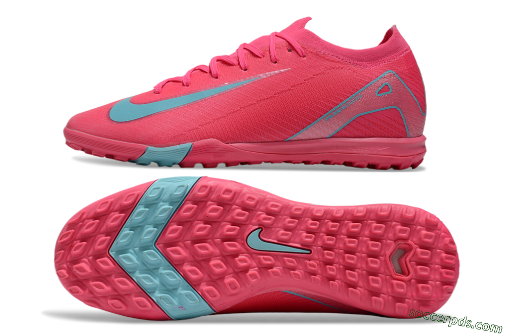 Nike Air Zoom Mercurial Vapor 16 Elite TF Low-Tops Football Shoes - Pink/Jade/White 0