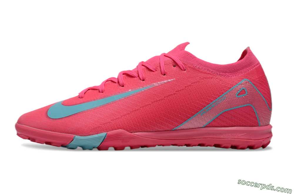 Nike Air Zoom Mercurial Vapor 16 Elite TF Low-Tops Football Shoes - Pink/Jade/White 2