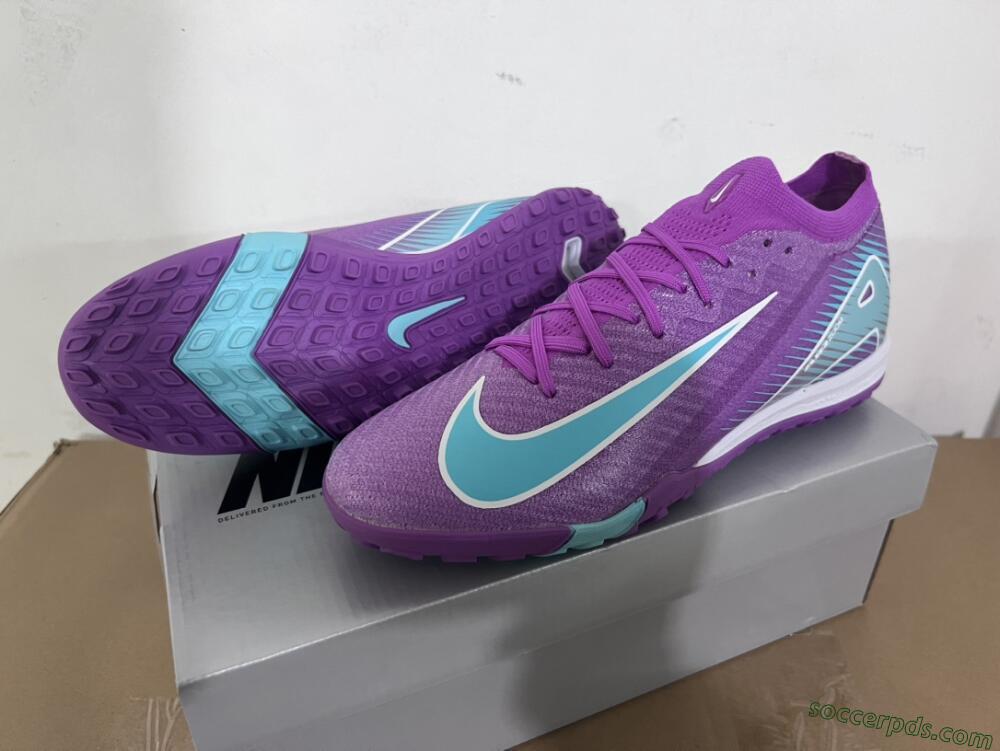 Nike Air Zoom Mercurial Vapor 16 Elite TF Low-Tops Football Shoes - Purple/Jade/White