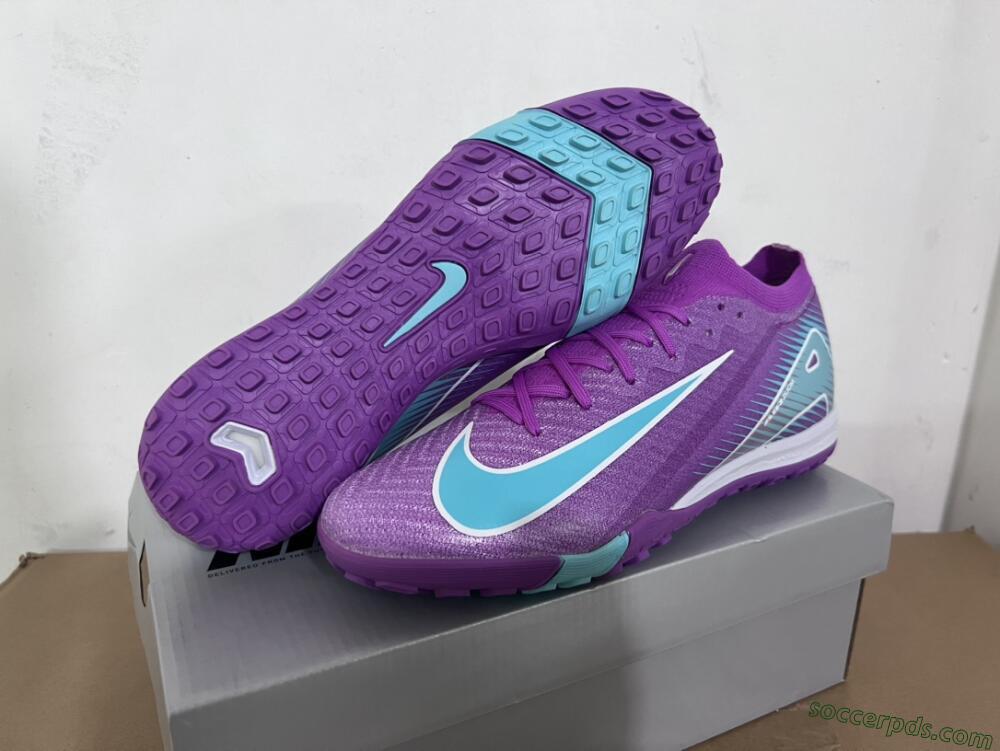 Nike Air Zoom Mercurial Vapor 16 Elite TF Low-Tops Football Shoes - Purple/Jade/White