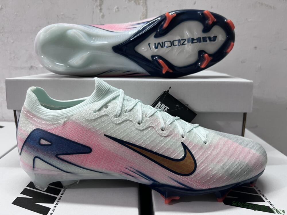 Nike Air Zoom Mercurial Vapor 16 Elite FG Low-Tops Football Boots - Jade/Gold/Pink/Blue