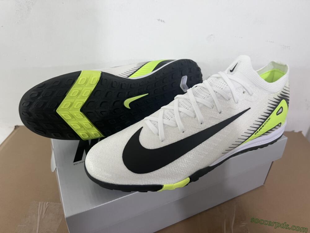 Nike Air Zoom Mercurial Vapor 16 Elite TF Low-Tops Football Shoes - White/Black/Yellow