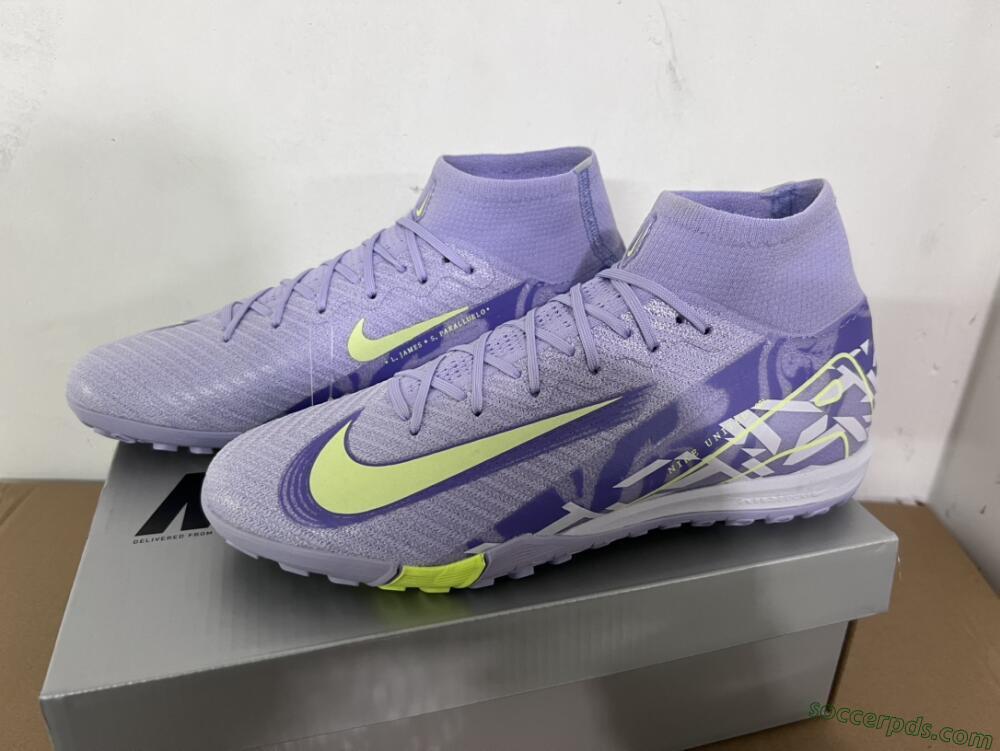 Nike Air Zoom Mercurial Superfly 10 Elite TF Low-Tops Football Shoes - Purple/Yellow/White