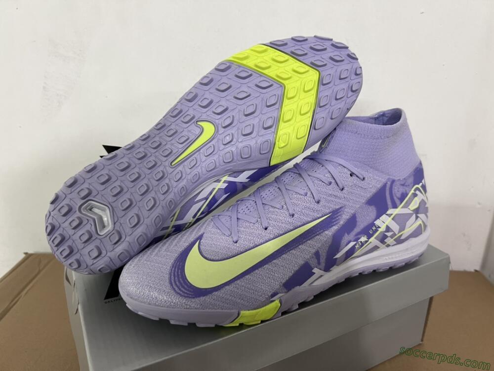 Nike Air Zoom Mercurial Superfly 10 Elite TF Low-Tops Football Shoes - Purple/Yellow/White