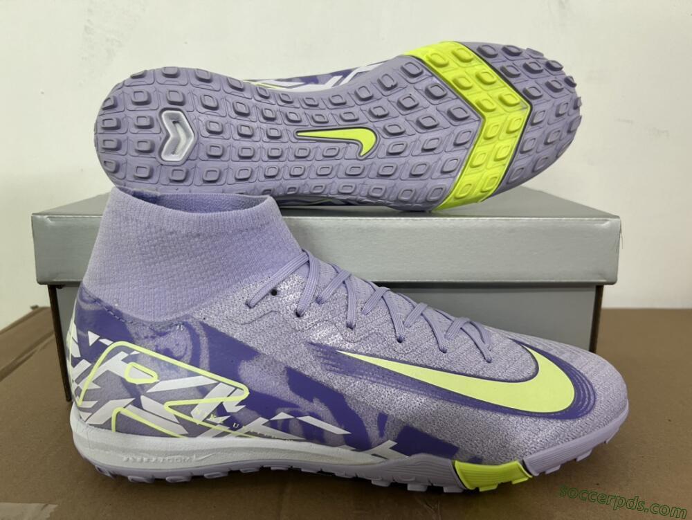 Nike Air Zoom Mercurial Superfly 10 Elite TF Low-Tops Football Shoes - Purple/Yellow/White