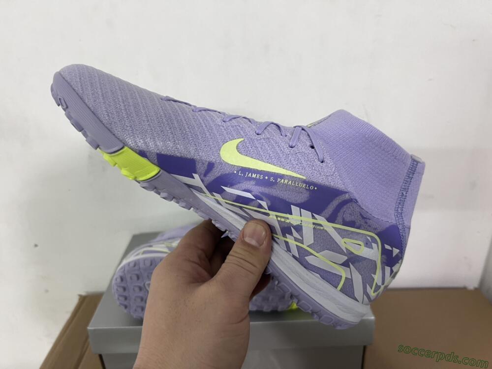 Nike Air Zoom Mercurial Superfly 10 Elite TF Low-Tops Football Shoes - Purple/Yellow/White