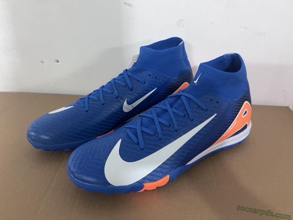 Nike Air Zoom Mercurial Superfly 10 Elite TF High-Tops Football Shoes - Blue/White/Orange