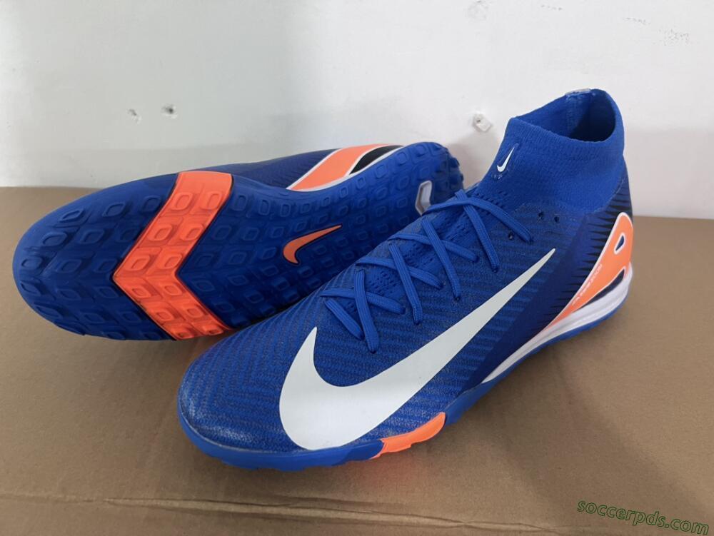 Nike Air Zoom Mercurial Superfly 10 Elite TF High-Tops Football Shoes - Blue/White/Orange
