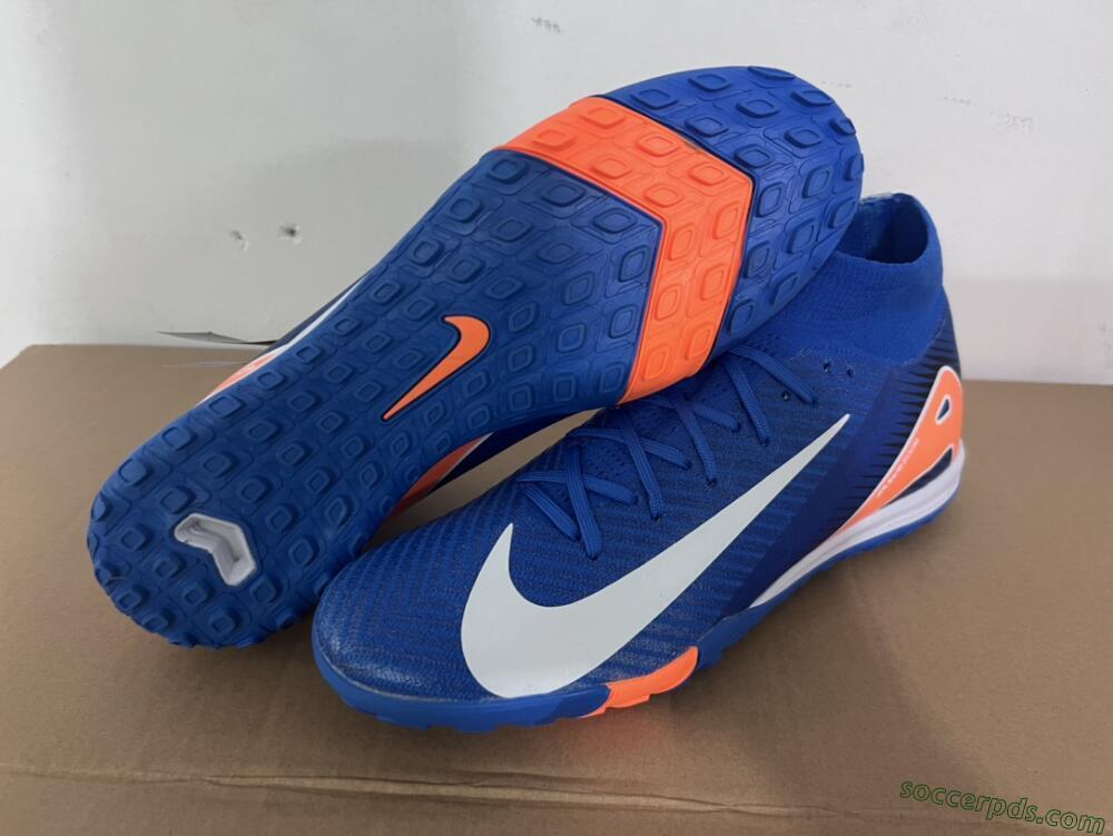 Nike Air Zoom Mercurial Superfly 10 Elite TF High-Tops Football Shoes - Blue/White/Orange