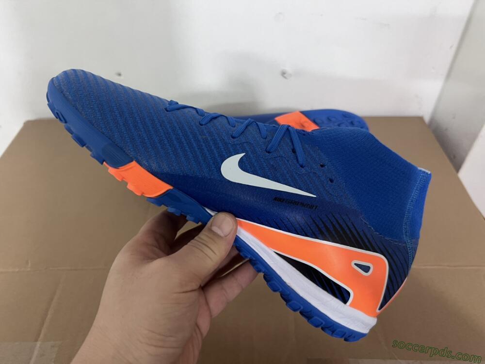 Nike Air Zoom Mercurial Superfly 10 Elite TF High-Tops Football Shoes - Blue/White/Orange