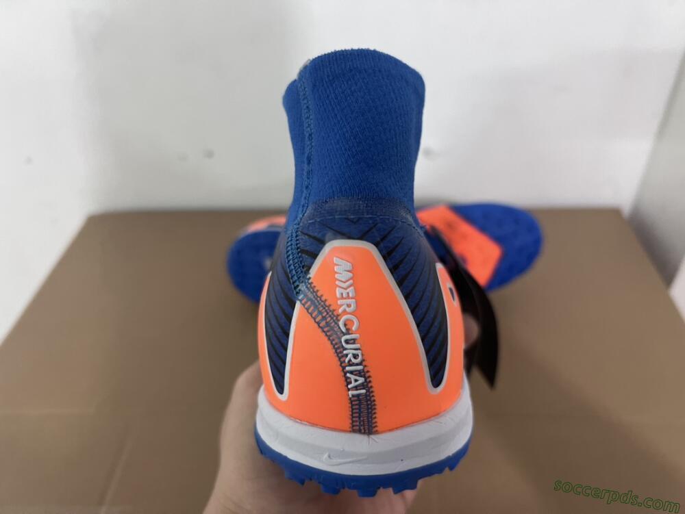 Nike Air Zoom Mercurial Superfly 10 Elite TF High-Tops Football Shoes - Blue/White/Orange