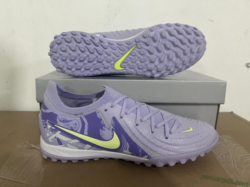 Nike Phantom GX 2 Elite TF Low-Tops Football Shoes - Purple/Yellow/White