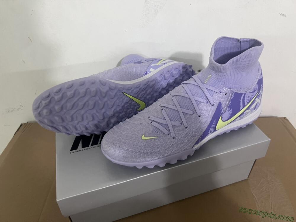 Nike Phantom Luna Elite TF High-Tops Football Shoes - Purple/Yellow/White