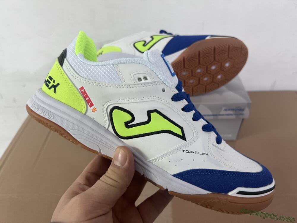 Joma Top Flex 920 IC Low-Tops Football Shoes - White/Blue/Yellow