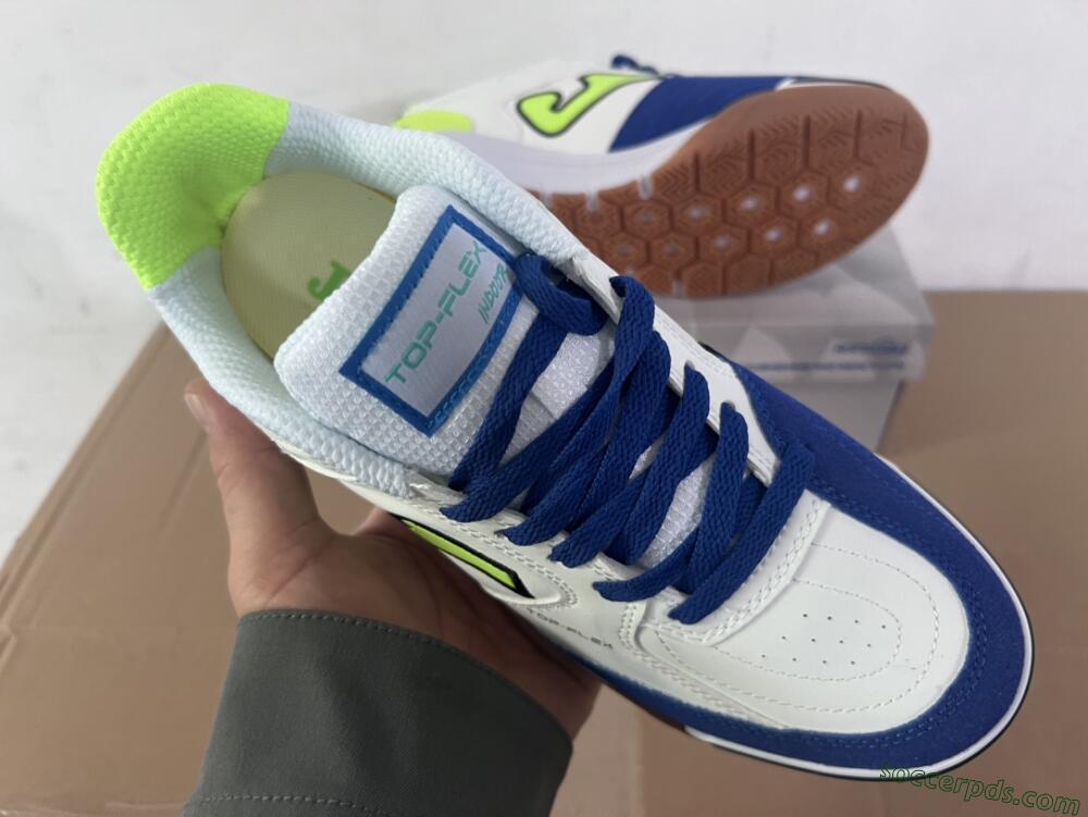 Joma Top Flex 920 IC Low-Tops Football Shoes - White/Blue/Yellow
