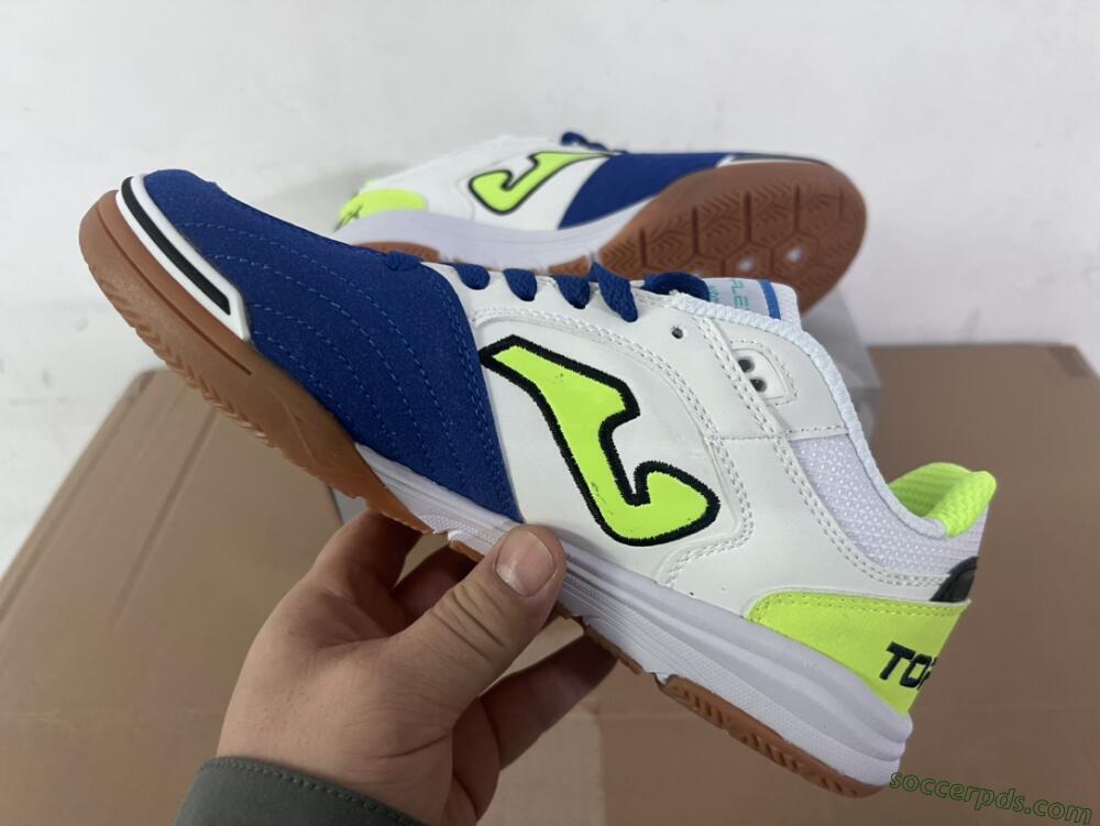Joma Top Flex 920 IC Low-Tops Football Shoes - White/Blue/Yellow