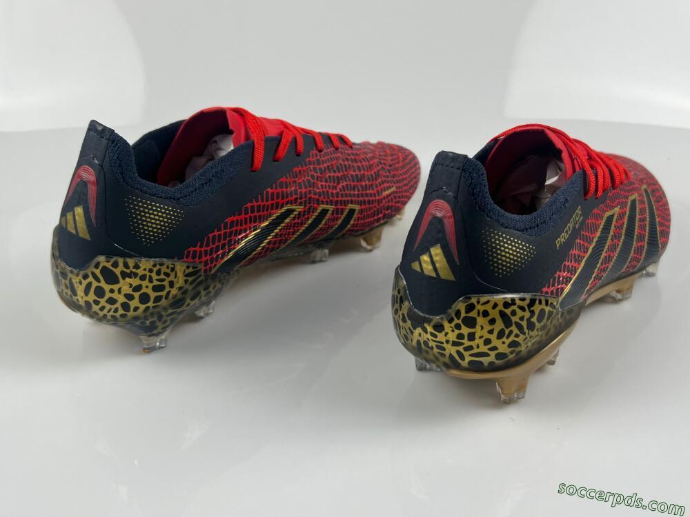 Adidas Predator Elite FG Low-Tops Football Boots - Black/Red/Gold
