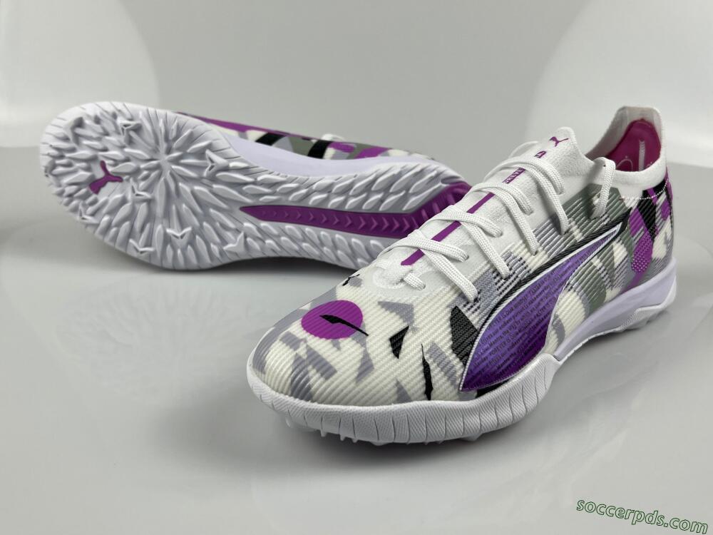 Puma Ultra Ultimate TF Low-Tops Football Shoes - White/Purple/Black