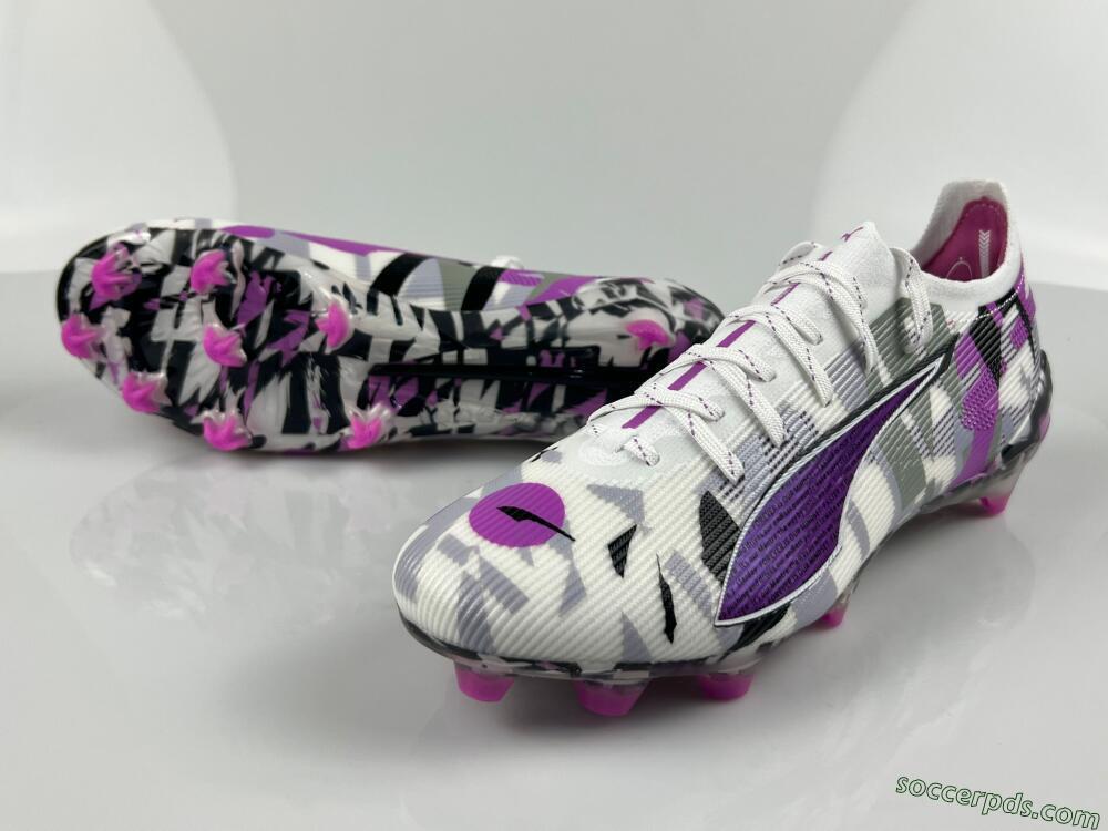 Puma Ultra Ultimate FG Low-Tops Football Boots - White/Purple/Black