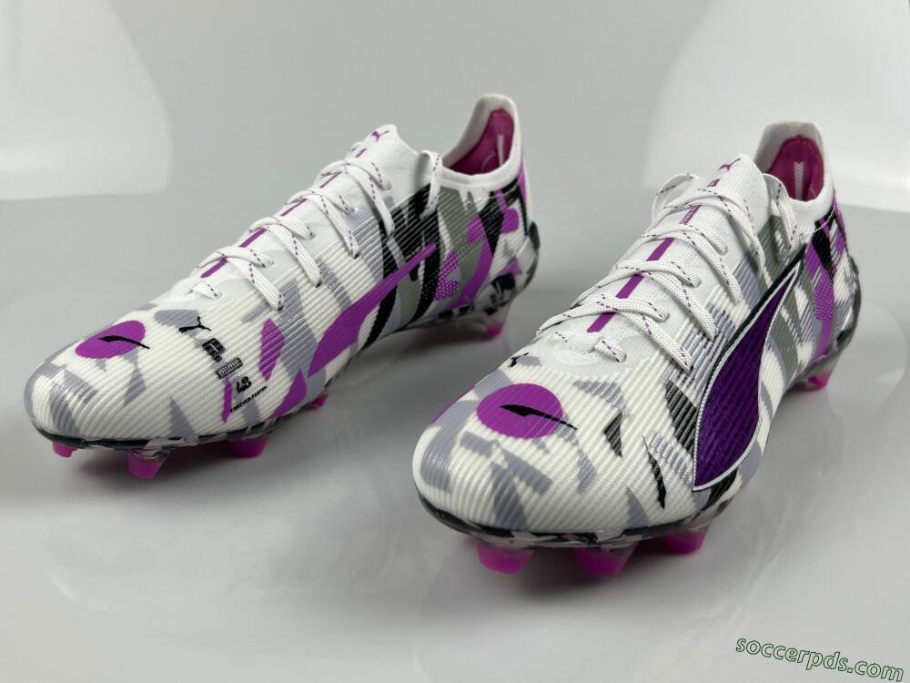 Puma Ultra Ultimate FG Low-Tops Football Boots - White/Purple/Black