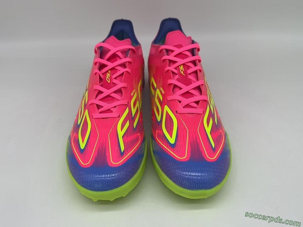 Adidas F50 Pro TF Low-Tops Football Shoes - Pink/Blue/Yellow