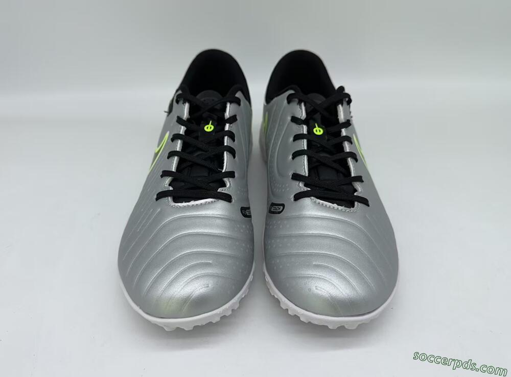 Nike Tiempo Legend 10 TF Low-Tops Football Shoes - Silver/Black/Yellow