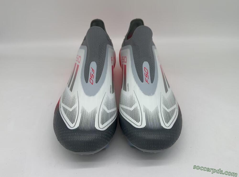 Adidas F50 Elite Laceless FG Low-Tops Football Boots - White/Silver/Red