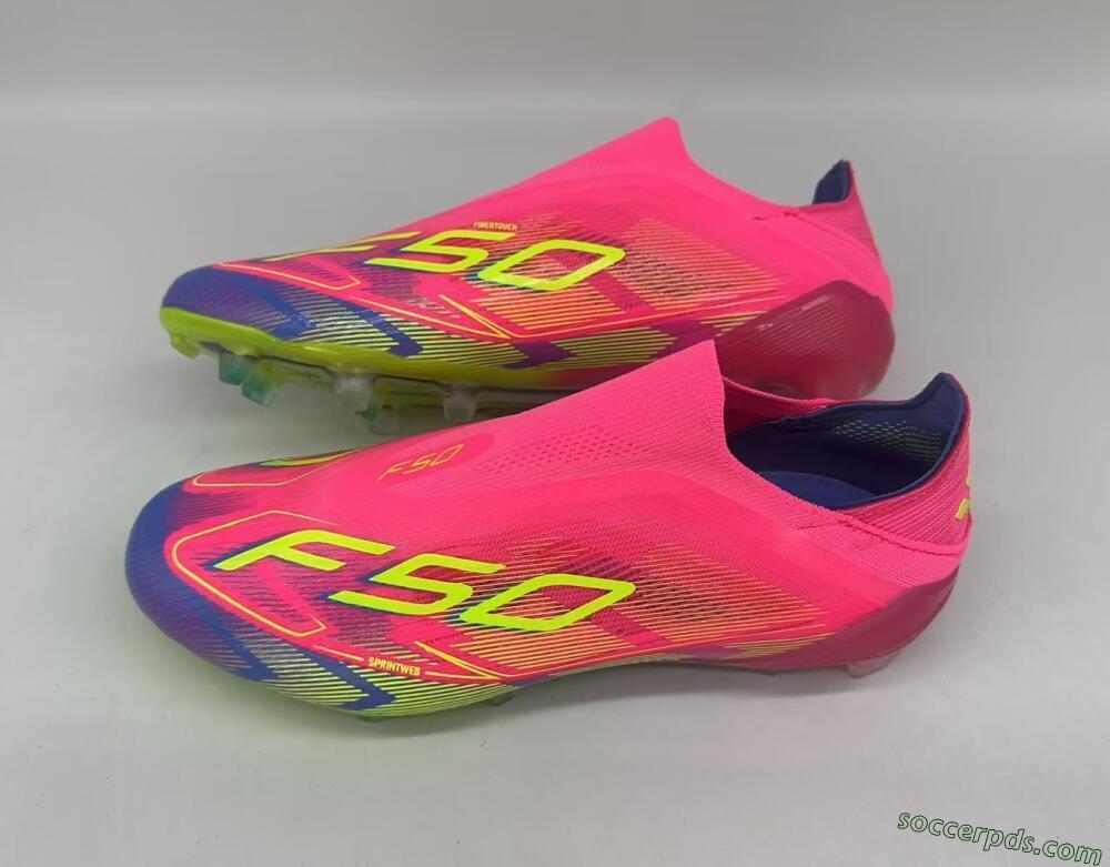 Adidas F50 Elite Laceless FG Low-Tops Football Boots - Red/Yellow/Blue